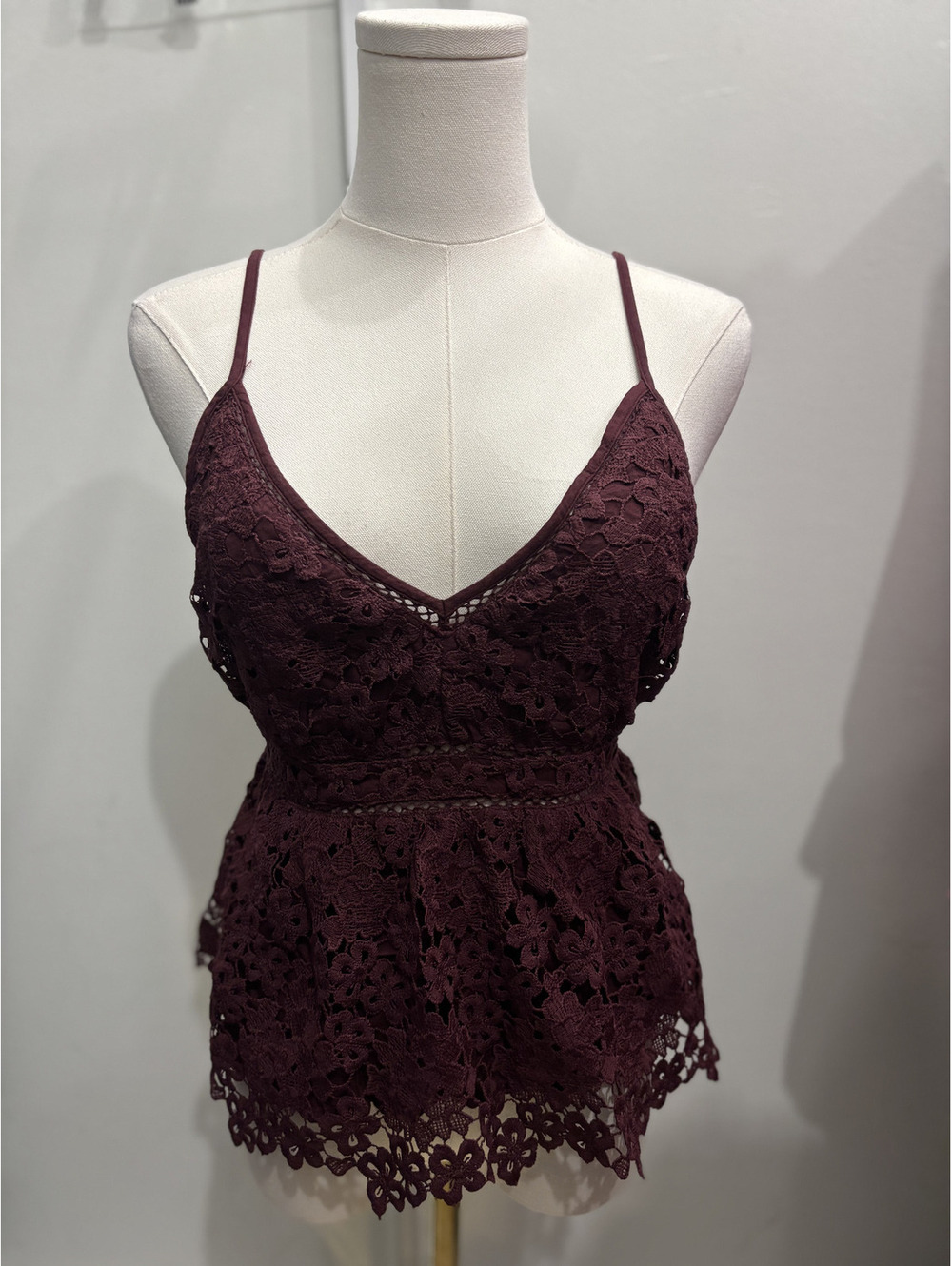 Abercrombie & Fitch Burgundy Lace Top